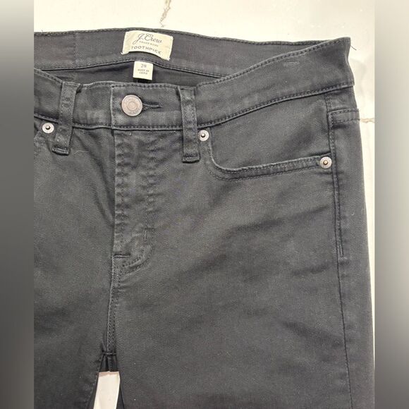 J. Crew | Women’s Black 9” Rise Toothpick Skinny Jeans Stretch Size 28 - Picture 13 of 16